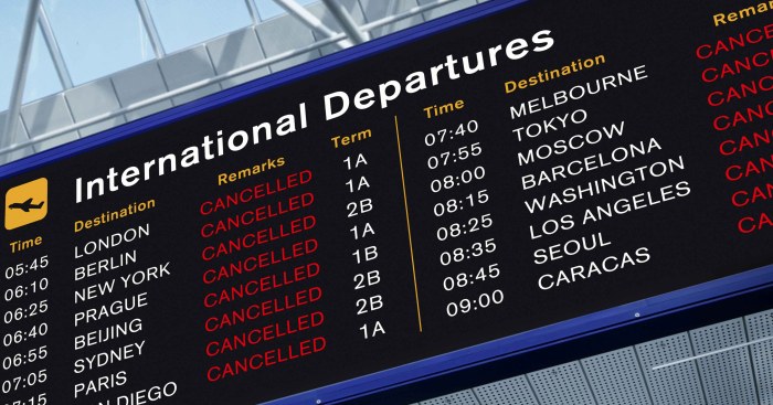 Flight cancellation cancelled flights claims delay